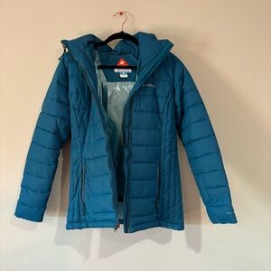 COLUMBIA OMNIHEAT TEAL PUFFER JACKET SIZE SMALL WOMENS